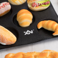 Non-stick perforated baguette silicone baking mould
